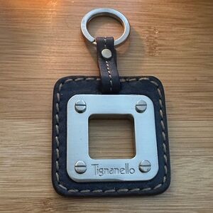 Tignanello Navy leather and Silver Key Holder